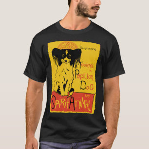 Papillon Schattige Hondenchat Noir Mashup Art Desi T-shirt