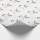 Papillon schets behang cadeaupapier (Hoek)