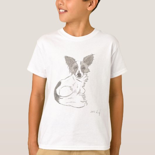 Papillon Schets Overhemden T-shirt (Voorkant)