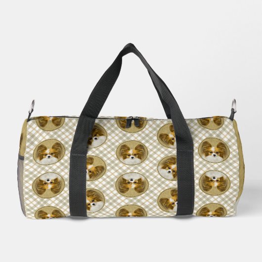 Papillon Schilderij Lemon en White Original Dog Ar Plunjezak (Achterkant)