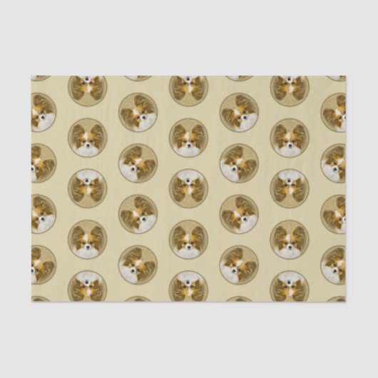 Papillon Schilderij Lemon en White Original Dog Ar Tissuepapier (Voorkant)