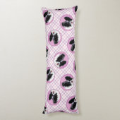 Papillon Schilderij Zwart-wit Originele Hond Art Lichaamskussen (Achterkant (Verticaal))