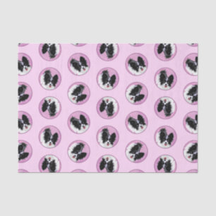 Papillon Schilderij Zwart-wit Originele Hond Art Tissuepapier