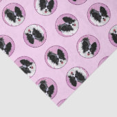 Papillon Schilderij Zwart-wit Originele Hond Art Tissuepapier (Detail)