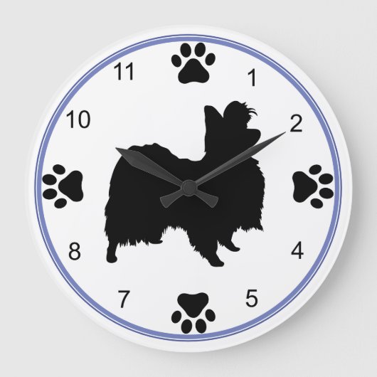 Papillon Silhouette Grote Klok (Voorkant)