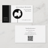 Papillon Silhouette Modern Black White Visitekaartje (Voorkant / Achterkant)