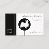 Papillon Silhouette Modern Black White Visitekaartje (Voorkant)