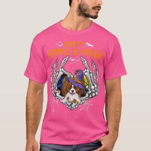 Papillon Skeleton Heart Happy HowlOWeen Costume T-shirt