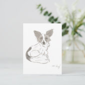 Papillon Sketch Briefkaart (Staand voorkant)