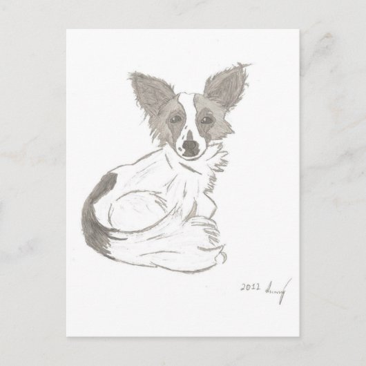 Papillon Sketch Briefkaart (Voorkant)