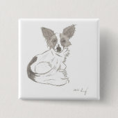 Papillon Sketch Button (Voorkant)