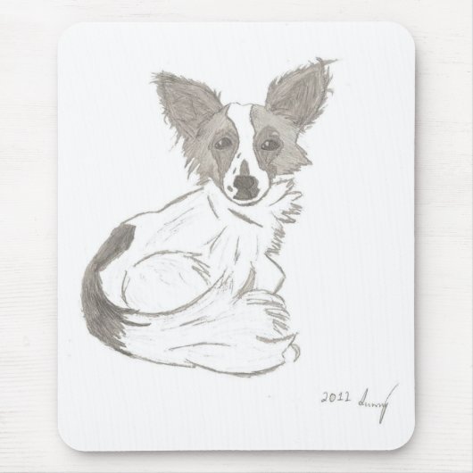 Papillon Sketch Mousepad Muismat (Voorkant)