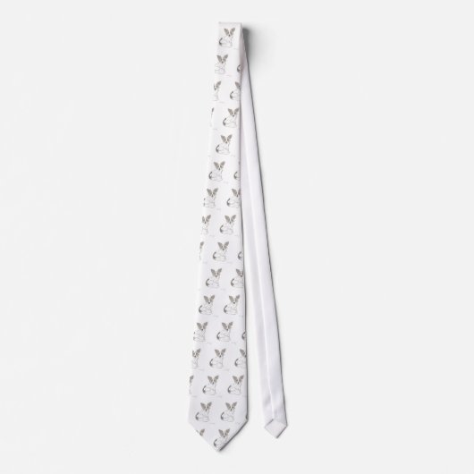 Papillon Sketch Necktie Stropdas (Voorkant)