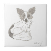 Papillon Sketch Tile Tegeltje (Voorkant)
