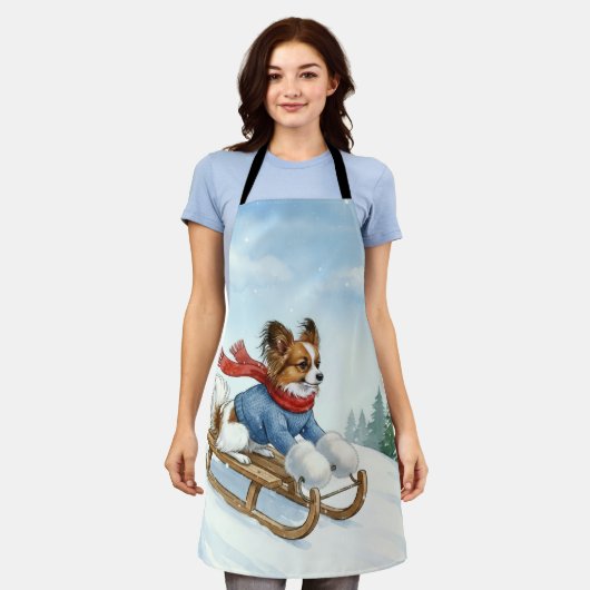 Papillon Sledding, Apron Schort (Gedragen)