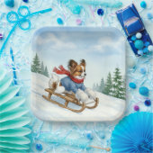 Papillon Sledding, Paper Plates Papieren Bordje (Feest)