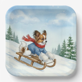 Papillon Sledding, Paper Plates Papieren Bordje