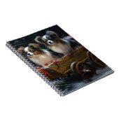 Papillon Sneeuw Slede Kerst Decoratie Notitieboek (Rechterzijde)
