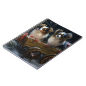 Papillon Sneeuw Slede Kerst Decoratie Notitieboek (Linkerzijde)