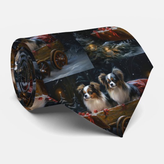 Papillon Sneeuw slee Christmas decoratie Stropdas (Opgerold)