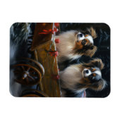 Papillon Sneeuw slee Kerst decoratie Magneet (Horizontaal)