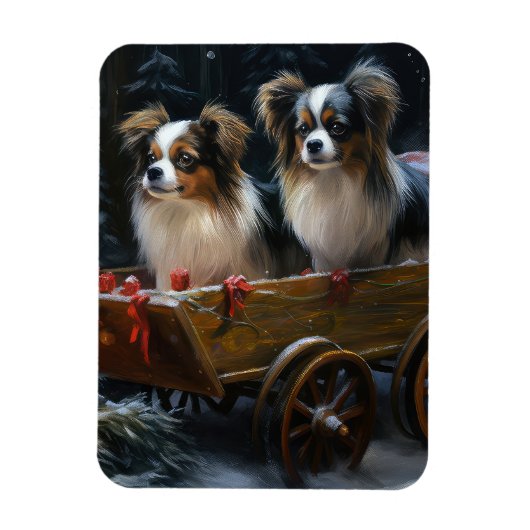 Papillon Sneeuw slee Kerst decoratie Magneet (Verticaal)