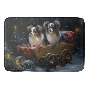 Papillon Sneeuwslee Kerstdecoratie Badmat