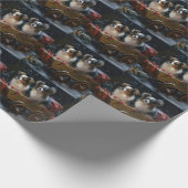 Papillon Sneeuwslee Kerstdecoratie Cadeaupapier (Hoek)