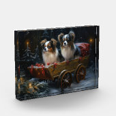 Papillon Sneeuwslee Kerstdecoratie Fotoblokken (Links)