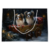 Papillon Sneeuwslee Kerstdecoratie Groot Cadeauzakje (Voorkant)