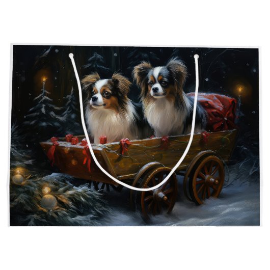 Papillon Sneeuwslee Kerstdecoratie Groot Cadeauzakje (Achterkant)
