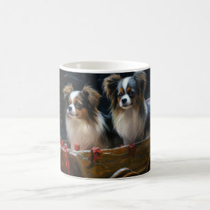 Papillon Sneeuwslee Kerstdecoratie Koffiemok