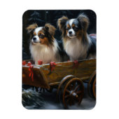 Papillon Sneeuwslee Kerstdecoratie Magneet (Verticaal)