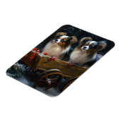 Papillon Sneeuwslee Kerstdecoratie Magneet (Linkerzijde)