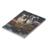 Papillon Sneeuwslee Kerstdecoratie Notitieblok (Linkerzijde)