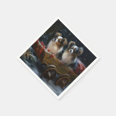 Papillon Sneeuwslee Kerstdecoratie Servet (Hoek)