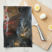 Papillon Sneeuwslee Kerstdecoratie Theedoek (Quarter Fold)