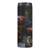 Papillon Sneeuwslee Kerstdecoratie Thermosbeker (Achterkant)