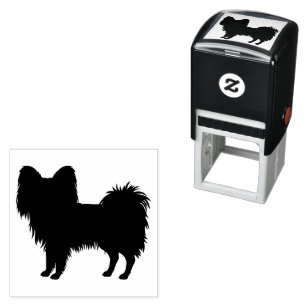 Papillon Speelgoed Breed Dog Silhouette Zelfinktende Stempel