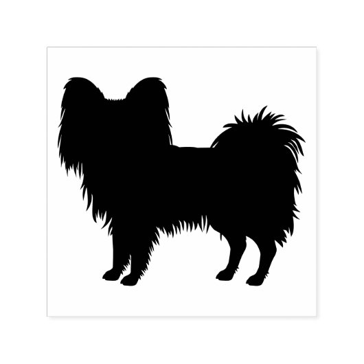 Papillon Speelgoed Breed Dog Silhouette Zelfinktende Stempel (Design)