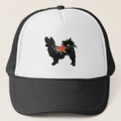 Papillon Speelgoed Hondenras Boho Floral Silhouett Trucker Pet (Voorkant)