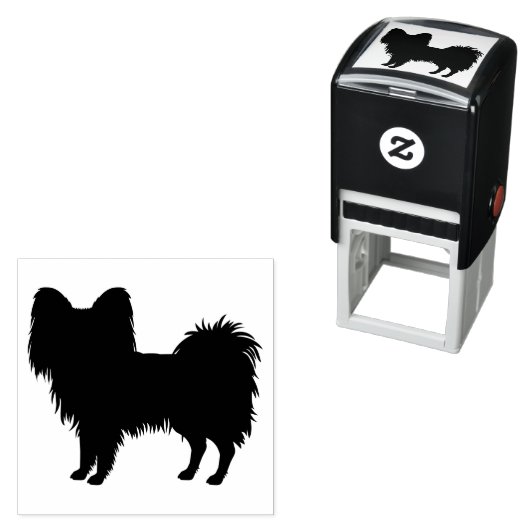 Papillon Speelgoedras Hond Silhouet Zelfinktende Stempel (In situ)