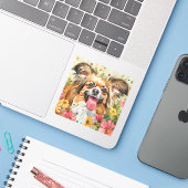 Papillon Sticker – Watercolor Design (Laptop met iPhone)