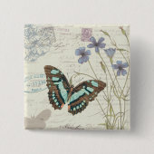 Papillon Tales Vierkante Button 5,1 Cm (Voorkant)