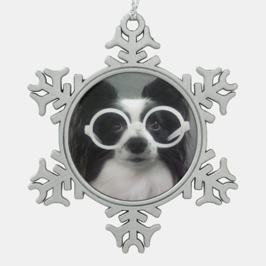PAPILLON TIN SNEEUWVLOK ORNAMENT (Voorkant)