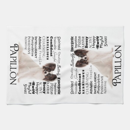 Papillon Traits Kitchen Towel Theedoek (Horizontaal)