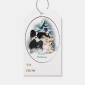 Papillon Trio Kerstmis Cadeaulabel (Voorkant)