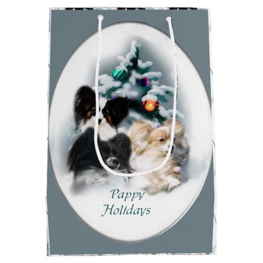 Papillon Trio Kerstmis Medium Cadeauzakje (Achterkant)