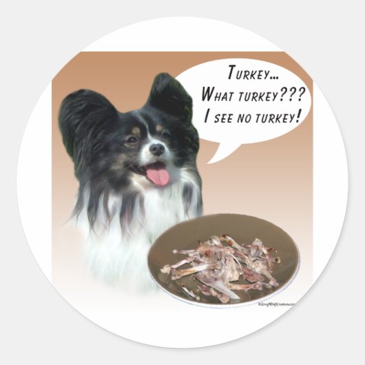 Papillon Turkije Ronde Sticker (Voorkant)