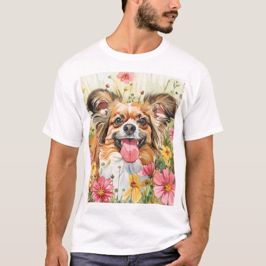 Papillon Vader Shirt – Watercolor (Voorkant)